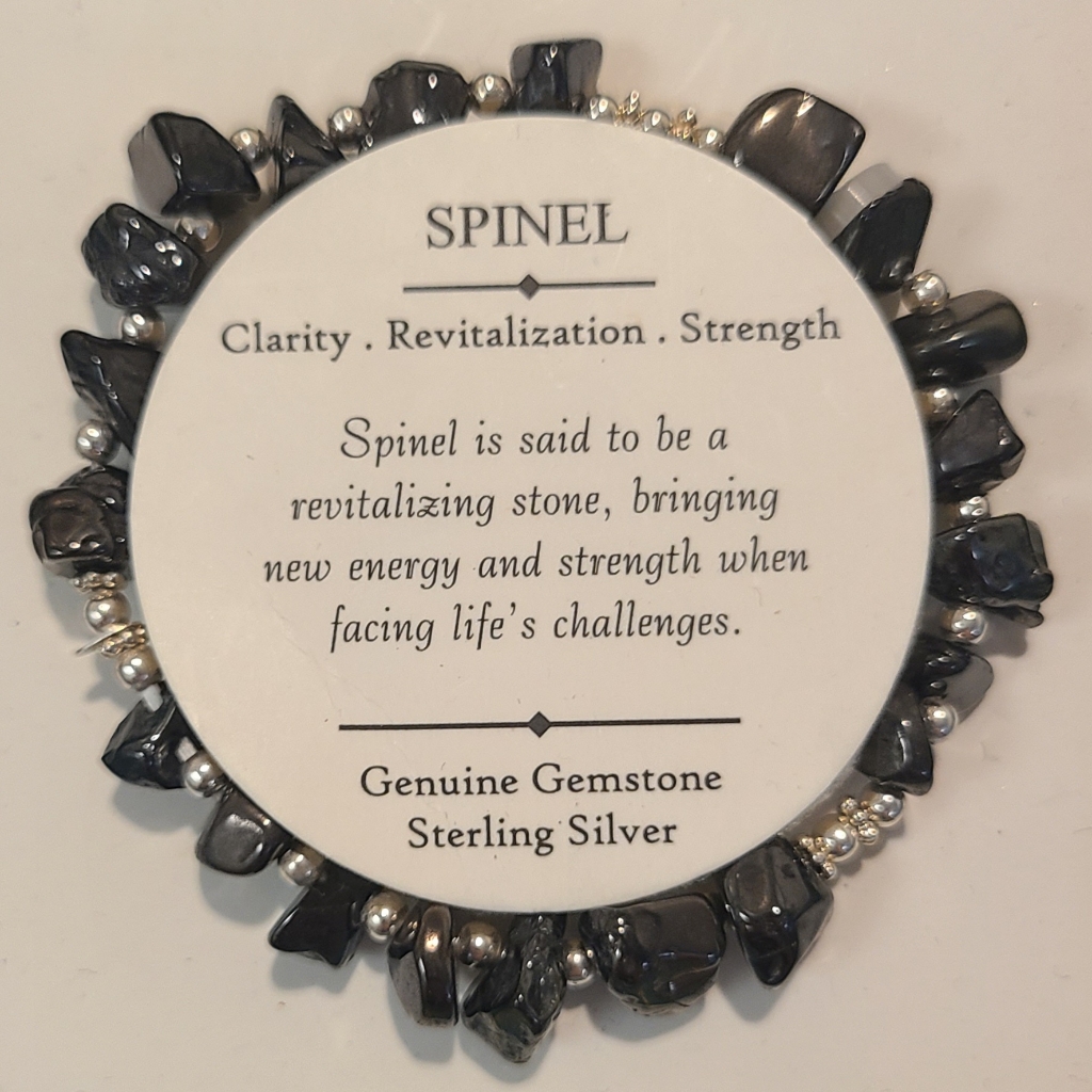 Shivam Spinel Gemstone Healing Energy Stones Sterling Silver Stretch Bracelet 38$
